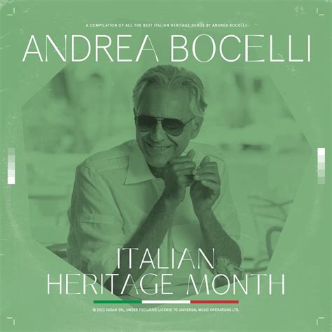 andrea bocelli italian heritage month songs|Italian Heritage Month by Andrea Bocelli on TIDAL.